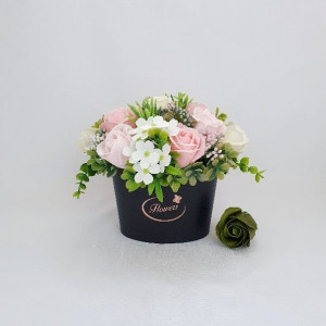 Aranjament din flori de sapun-cutie de carton (cod 1479)3001