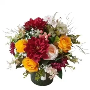 Aranjament floral artificial-trandafiri si margarete(cod 2330)poza43
