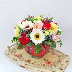 Aranjament pentru Valentine's Day cu flori de sapun (cod 1842)5