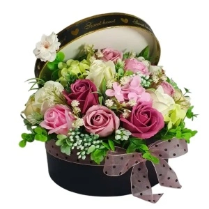Aranjament trandafiri de sapun- "Sweet Heart"-roz (cod 2216)poza47