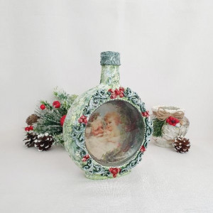 Cadouri de Craciun- Sticla handmade (cod 1531) 1003
