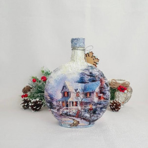 Cadouri de Craciun- Sticla handmade (cod 1533) 3002