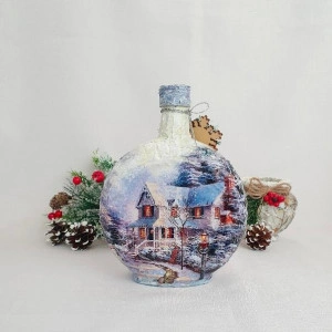 Cadouri de Craciun- Sticla handmade (cod 1533) 3002