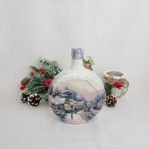Cadouri de Craciun- Sticla handmade (cod 1535) 5002