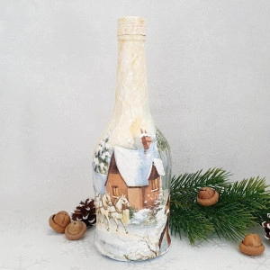 Cadouri de Craciun- Sticla handmade (cod 1712)3