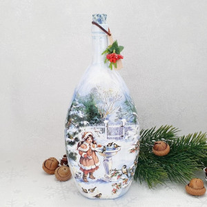 Cadouri de Craciun- Sticla handmade (cod 1714)2