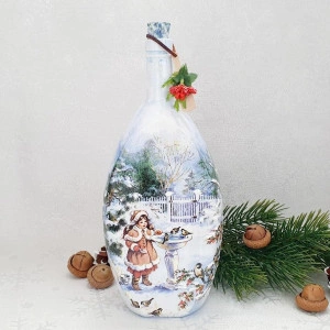 Cadouri de Craciun- Sticla handmade (cod 1714)2