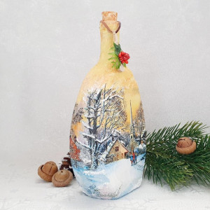 Cadouri de Craciun- Sticla handmade (cod 1718)2