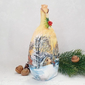 Cadouri de Craciun- Sticla handmade (cod 1718)2