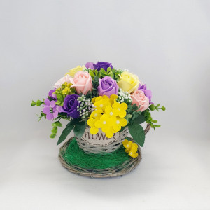 Cos de ratan cana si flori de sapun ( cod 1469) 3004