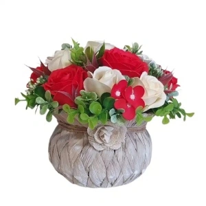 Cos rustic cu flori de sapun (cod 2221)poza13