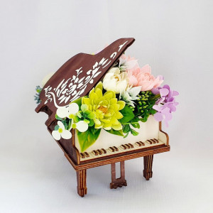 Flori de sapun in cutie de lemn  "Pian"- (cod 1688)4