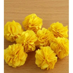 Flori din material textil-galben - Img 3