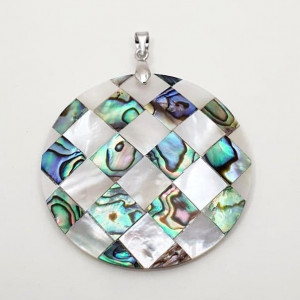 Pandantiv Paua Abalone Shell, rotund 40 mm 1