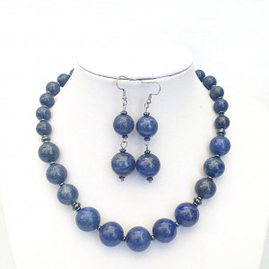 Set bijuterii din margele de lapis lazuli (cod 201)3