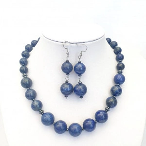 Set bijuterii din margele de lapis lazuli (cod 201)3