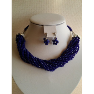 Set din cristal albastru cobalt