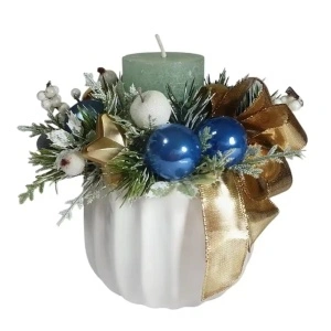 Aranjament de Craciun in vas ceramic (cod 2173)poza14
