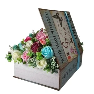 Poza 4 Aranjament floral "Magia Rozelor"-cutie carte (cod 2188)2