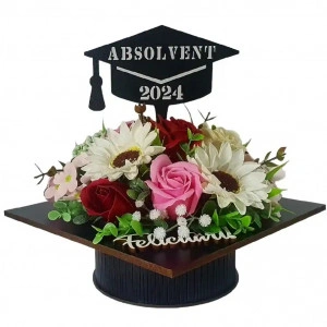Aranjament floral "Toca"- grena/roz (cod 2063)