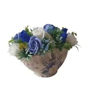Aranjament in cos ceramic-trandafiri de sapun (cod 2326)poza21