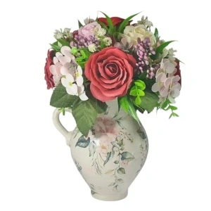 Aranjament pentru 8 Martie cu flori de sapun in cana ceramica (cod 2263) - Img 5