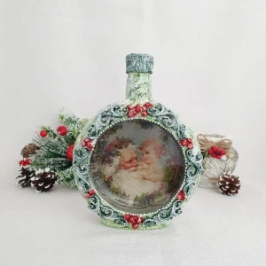 Cadouri de Craciun- Sticla handmade (cod 1531)