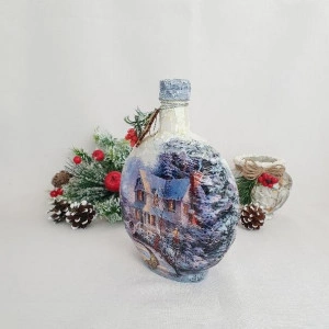 Cadouri de Craciun- Sticla handmade (cod 1533) 3003