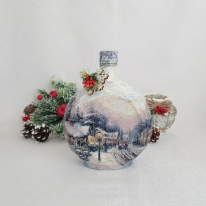 Cadouri de Craciun- Sticla handmade (cod 1535)