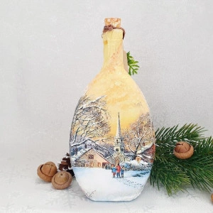 Cadouri de Craciun- Sticla handmade (cod 1718)3