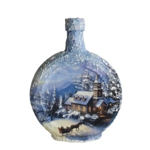 Cadouri de Craciun- Sticla handmade (cod 2320)poza5