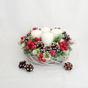Coronita de Advent - merisoare rosii (cod 1528) 3