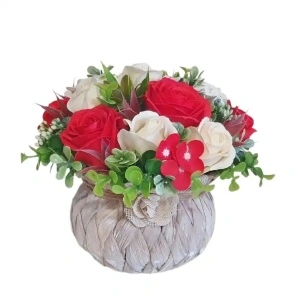 Cos rustic cu flori de sapun (cod 2221)poza12
