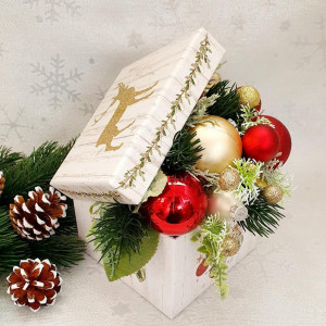 Decoratiune de Craciun in cutie de carton (cod 1780) - Img 4