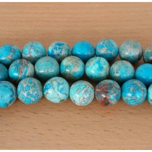 Jasper imperial albastru deschis 12 mm - Img 2