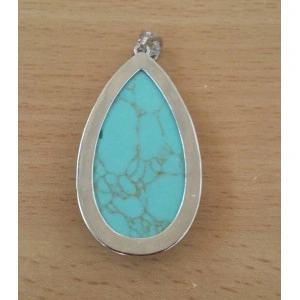 Pandantiv howlite turcoaz, 25x63 mm - Img 3