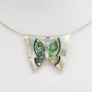 Pandantiv Paua Abalone Shell, fluture, 20*35 mm 3