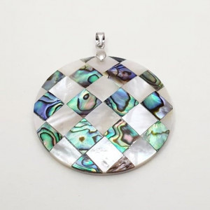 Pandantiv Paua Abalone Shell, rotund 40 mm 2