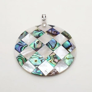 Pandantiv Paua Abalone Shell, rotund 40 mm 2