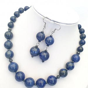 Set bijuterii din margele de lapis lazuli (cod 201)4