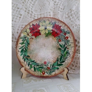 Set "Cadou de Craciun" - Platou si vaza din ceramica - Img 2