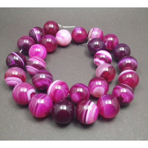 Striped fuchsia agate 10 mm - Img 1