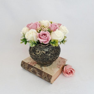 Aranjament din trandafiri de sapun "Sweet Roses"  (cod 15083