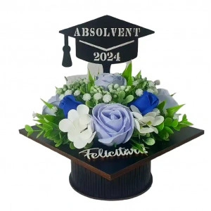 Aranjament floral "Absolvent 2024"-albastru (cod 2059)poza2