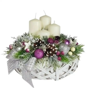 Aranjament pentru Advent 2024 -lila/argintiu (cod 2152) - Img 5