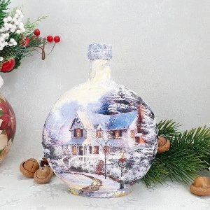 Cadouri de Craciun- Sticla handmade (cod 1708)