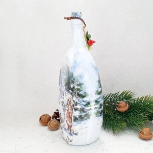 Cadouri de Craciun- Sticla handmade (cod 1714)4