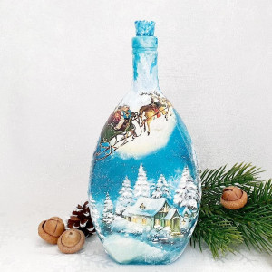 Cadouri de Craciun- Sticla handmade 500 ml(cod 1720)