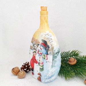 Cadouri de Craciun- Sticla handmade (cod 1721)600