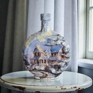 Cadouri de Craciun- Sticla handmade (cod 2318)